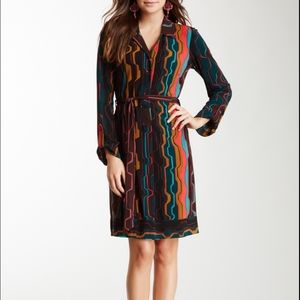 Hale Bob NWT size L Belted Midi Shirt Dress